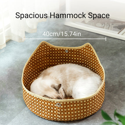 Hand Woven Spring Summer Cat Hammock For Cats Breathable Cool Durable Pet Bed
