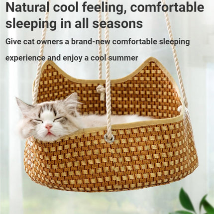 Hand Woven Spring Summer Cat Hammock For Cats Breathable Cool Durable Pet Bed