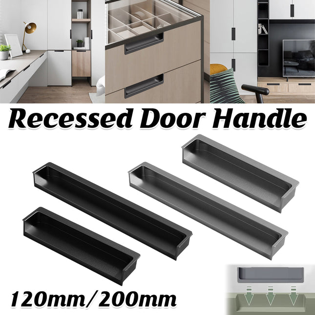 Hidden Recessed Cabinet Handle 120mm 200mm Slotted Drawer Door Pull Furniture