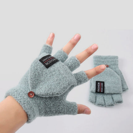 USB Heated Half Finger Gloves Winter Warm Knitted Gloves for Typing and Office Use