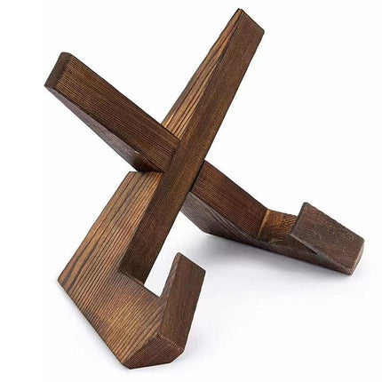 Wooden Plate Stand Rack Display Holder Wooden Support Desktop Reading Stand