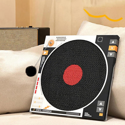 Record Player Cat Scratching Board Durable Corrugated Cardboard Cat Toy Play