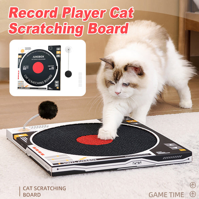 Record Player Cat Scratching Board Durable Corrugated Cardboard Cat Toy Play