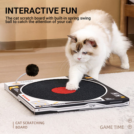 Record Player Cat Scratching Board Durable Corrugated Cardboard Cat Toy Play