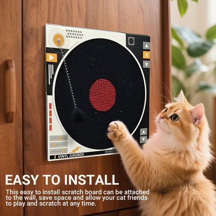 Record Player Cat Scratching Board Durable Corrugated Cardboard Cat Toy Play