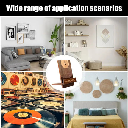 Wooden Vinyl Record Storage Rack Easy to Install for Record Vinyl Collection