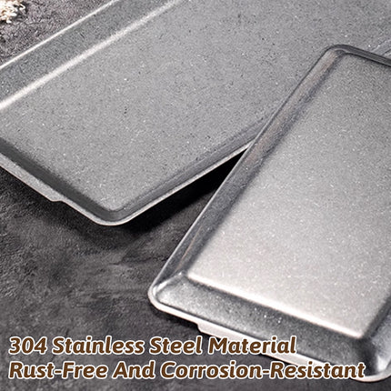 4PCS Vintage Stainless Steel Serving Tray Set Rectangular Kitchen Dining Platter