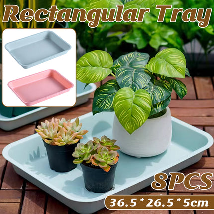 8PCS Rectangular Storage Tray Set Stackable Plastic Organiser for Home Office
