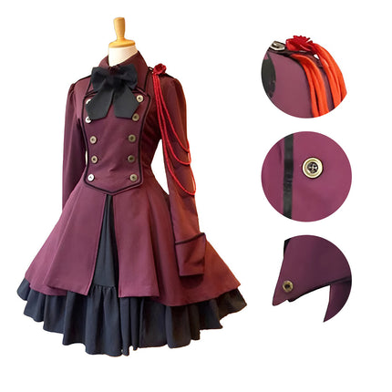 Gothic Renaissance Dress Ruffled Long Sleeve Medieval Cosplay Steampunk Gown