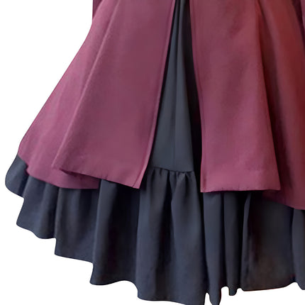 Gothic Renaissance Dress Ruffled Long Sleeve Medieval Cosplay Steampunk Gown