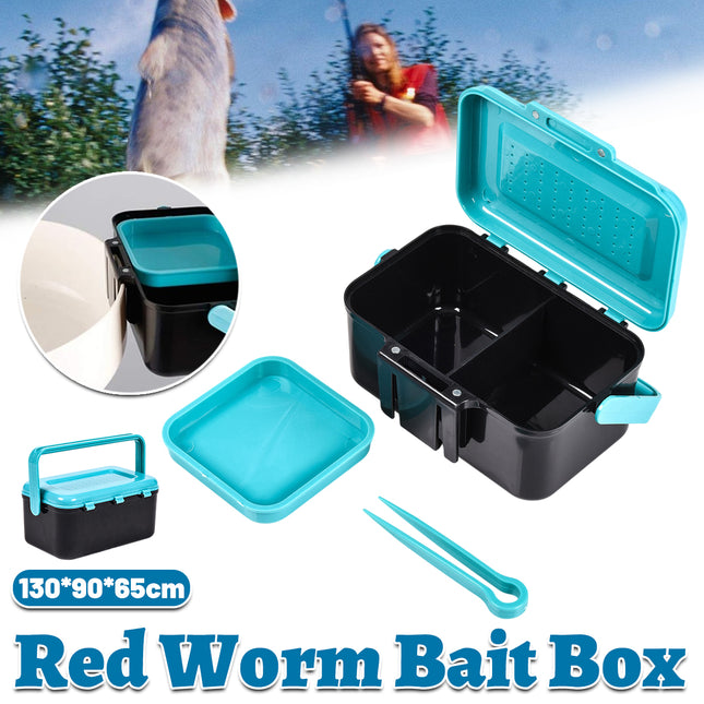 Handle Waist Hanging Live Bait Box Earthworm Clip Fishing Tackle Accessory Case