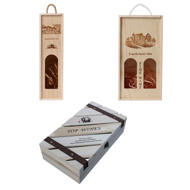 Wooden Wine Box Packaging Case Wooden Exquisite Durable for Wine Storge Organize