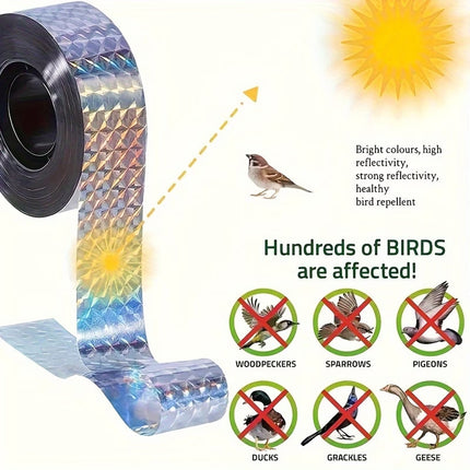 2PCS Garden Bird Repellent Tape Reflective Scare Ribbon 153m Crop Protection
