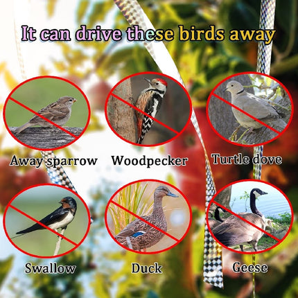 2PCS Garden Bird Repellent Tape Reflective Scare Ribbon 153m Crop Protection