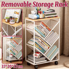 Mobile Wheeled Small Bookshelf Floor Storage Rack for Home Office Storage