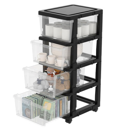 Removable Drawer Storage Cabinet with Wheels Durable for Bedroom Living Room