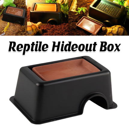 Reptile Humidifier Cave Concealment Box With Water Trough For Lizards Geckos