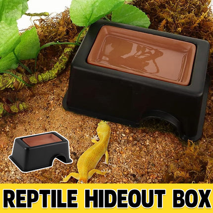 Reptile Humidifier Cave Concealment Box With Water Trough For Lizards Geckos