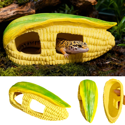 Corn Shape Reptile Hide Cave Terrarium Decoration Naturalistic Burrow Habitat