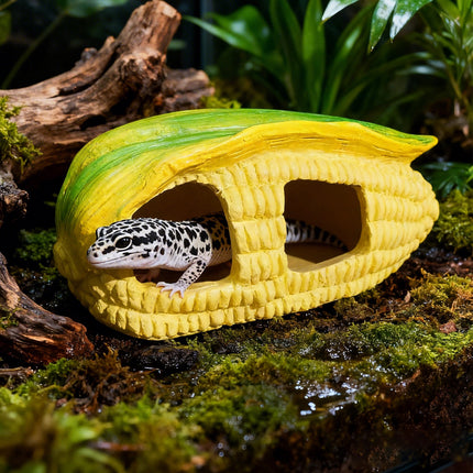 Corn Shape Reptile Hide Cave Terrarium Decoration Naturalistic Burrow Habitat