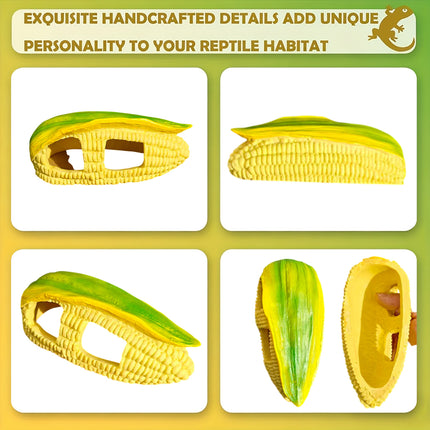 Corn Shape Reptile Hide Cave Terrarium Decoration Naturalistic Burrow Habitat