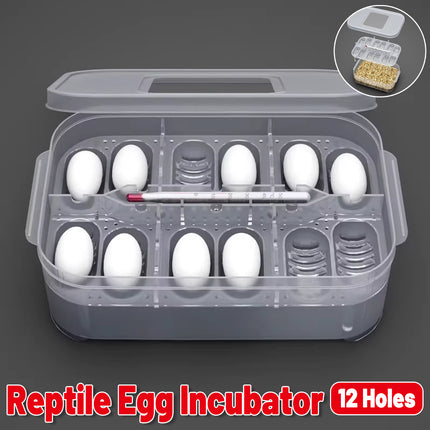 Lizard Hatching Box 12 Holes Reptile Egg Incubator Clear Container for Breeding