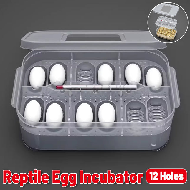 Lizard Hatching Box 12 Holes Reptile Egg Incubator Clear Container for Breeding