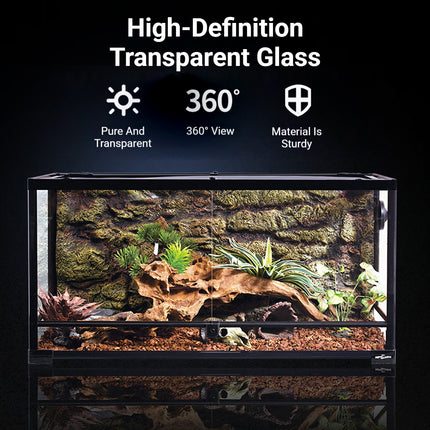 Reptile Terrarium Habitat Enclosure With Scenery Tank Lizard Snake Amphibian
