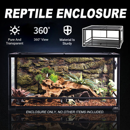Reptile Terrarium Habitat Enclosure With Scenery Tank Lizard Snake Amphibian