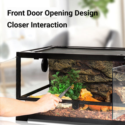 Reptile Terrarium Habitat Enclosure With Scenery Tank Lizard Snake Amphibian