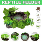 Resin Reptile Water and Feeding Basin - Mossy Rock Terrarium Dish