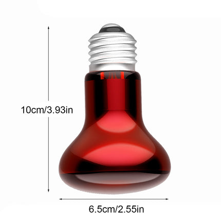 Reptile Heat Lamp Bulb 25W 50W 75W 100W 220–240V E27 Red Heat Light for Terrarium