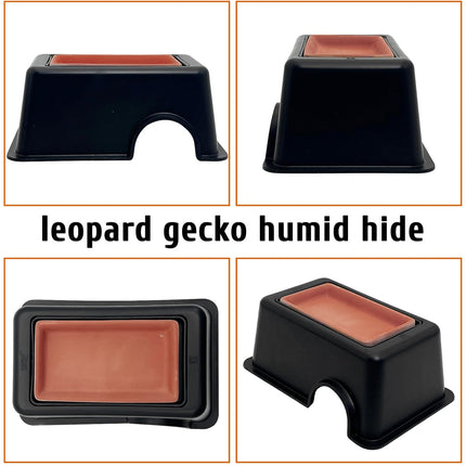 Reptile Humidifier Cave Concealment Box With Water Trough For Lizards Geckos