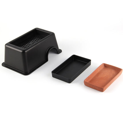 Reptile Humidifier Cave Concealment Box With Water Trough For Lizards Geckos
