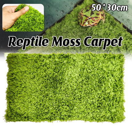 Reptile Moss Carpet 50x30cm Green Double Layer Fabric for Vivarium Terrarium