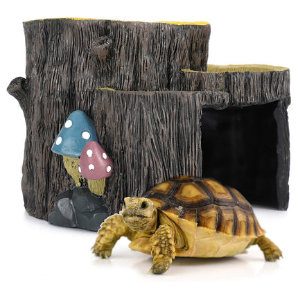 Resin Reptile Terrace Basking Platform Tortoise Hide Cave Terrarium Decor