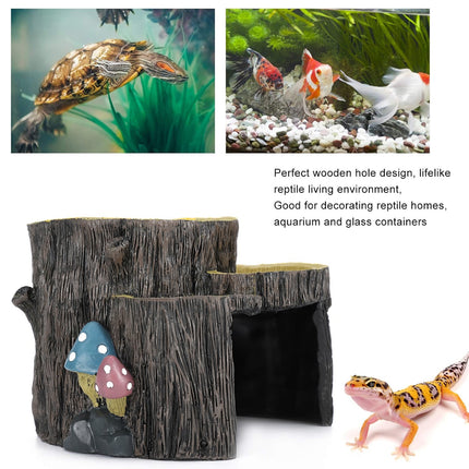 Resin Reptile Terrace Basking Platform Tortoise Hide Cave Terrarium Decor