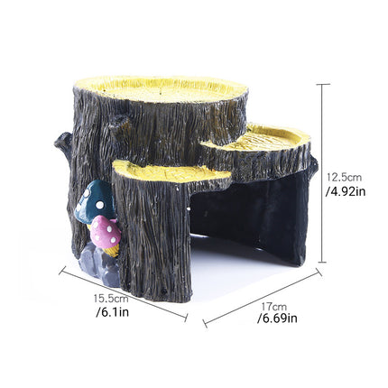 Resin Reptile Terrace Basking Platform Tortoise Hide Cave Terrarium Decor