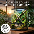 Glass Reptile Terrarium Double Door Panoramic Rainforest Tank for Lizards Frogs