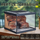 Reptile Terrarium Glass Tank Ventilated Mesh Top Lizard Gecko Tarantula Habitat