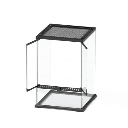 Glass Reptile Terrarium Double Door Panoramic Rainforest Tank for Lizards Frogs