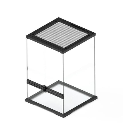 Glass Reptile Terrarium Double Door Panoramic Rainforest Tank for Lizards Frogs