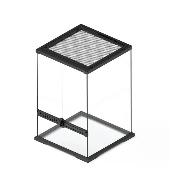 Glass Reptile Terrarium Double Door Panoramic Rainforest Tank for Lizards Frogs
