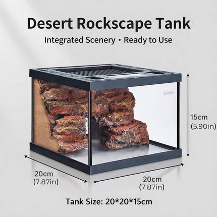 Reptile Terrarium Glass Tank Ventilated Mesh Top Lizard Gecko Tarantula Habitat