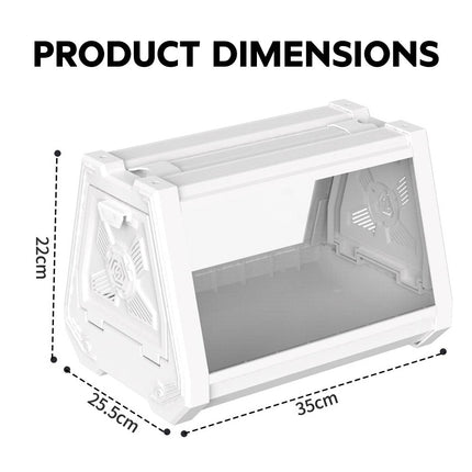 White Sci Fi Desktop Reptile Habitat Terrarium 35cm