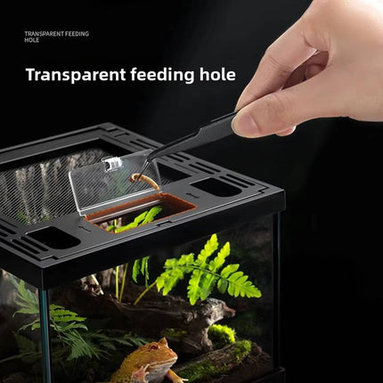 Reptile Terrarium Glass Tank Ventilated Mesh Top Lizard Gecko Tarantula Habitat