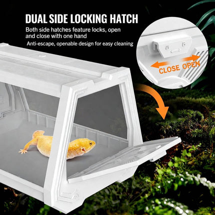 White Sci Fi Desktop Reptile Habitat Terrarium 35cm