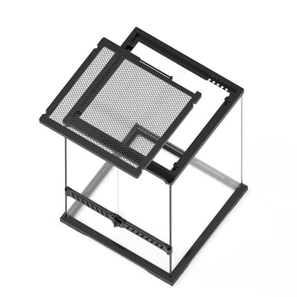 Glass Reptile Terrarium Double Door Panoramic Rainforest Tank for Lizards Frogs