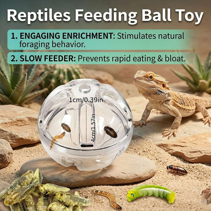 Clear Reptile Feeding Ball Slow Feeder Toy 8cm