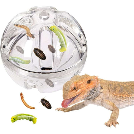 Clear Reptile Feeding Ball Slow Feeder Toy 8cm